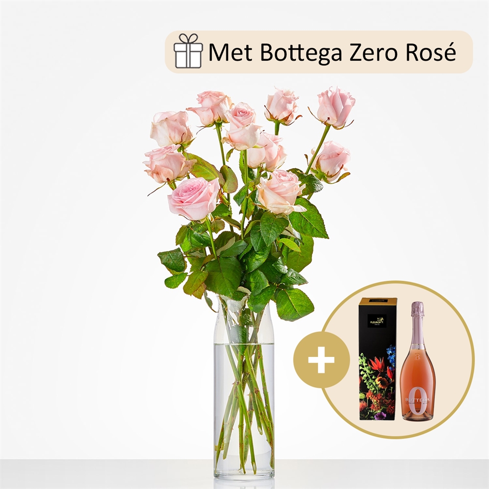 Cadeauset Bubbels en roze rozen